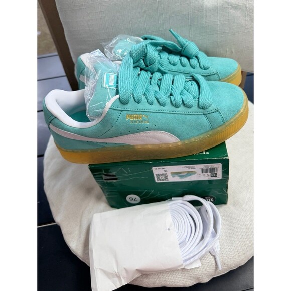 Puma Other - Puma Suede XL Aquatic Blue White Men's 10.5 New Box 395205-53 W/ Extra Laces